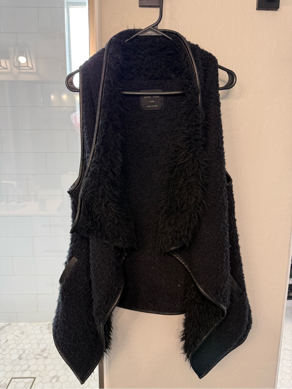 Love Tree Black Faux Fur Vest